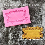 DIY Mirror Fondant Cake Decorating Tools Frame Cupcake Chocolate Wedding Cake Border Silicone Molds Kitchen Baking Moulds