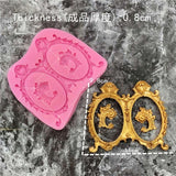 DIY Mirror Fondant Cake Decorating Tools Frame Cupcake Chocolate Wedding Cake Border Silicone Molds Kitchen Baking Moulds