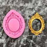 DIY Mirror Fondant Cake Decorating Tools Frame Cupcake Chocolate Wedding Cake Border Silicone Molds Kitchen Baking Moulds