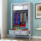 Non-Woven Fabrics Wardrobe Coffee Fabric Closet Portable Folding Dust-proof Waterproof Storage Cabinet Bedroom Home Furniture - shopwishi 