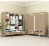 Non-Woven Fabrics Wardrobe Coffee Fabric Closet Portable Folding Dust-proof Waterproof Storage Cabinet Bedroom Home Furniture - shopwishi 