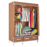 Non-Woven Fabrics Wardrobe Coffee Fabric Closet Portable Folding Dust-proof Waterproof Storage Cabinet Bedroom Home Furniture - shopwishi 