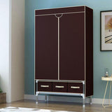 Non-Woven Fabrics Wardrobe Coffee Fabric Closet Portable Folding Dust-proof Waterproof Storage Cabinet Bedroom Home Furniture - shopwishi 