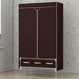 Non-Woven Fabrics Wardrobe Coffee Fabric Closet Portable Folding Dust-proof Waterproof Storage Cabinet Bedroom Home Furniture - shopwishi 