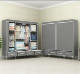 Non-Woven Fabrics Wardrobe Coffee Fabric Closet Portable Folding Dust-proof Waterproof Storage Cabinet Bedroom Home Furniture - shopwishi 