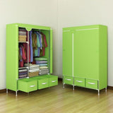 Non-Woven Fabrics Wardrobe Coffee Fabric Closet Portable Folding Dust-proof Waterproof Storage Cabinet Bedroom Home Furniture - shopwishi 