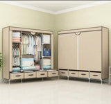 Non-Woven Fabrics Wardrobe Coffee Fabric Closet Portable Folding Dust-proof Waterproof Storage Cabinet Bedroom Home Furniture - shopwishi 