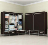 Non-Woven Fabrics Wardrobe Coffee Fabric Closet Portable Folding Dust-proof Waterproof Storage Cabinet Bedroom Home Furniture - shopwishi 
