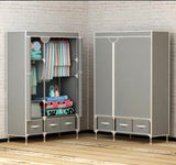 Non-Woven Fabrics Wardrobe Coffee Fabric Closet Portable Folding Dust-proof Waterproof Storage Cabinet Bedroom Home Furniture - shopwishi 