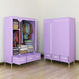 Non-Woven Fabrics Wardrobe Coffee Fabric Closet Portable Folding Dust-proof Waterproof Storage Cabinet Bedroom Home Furniture - shopwishi 