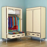 Non-Woven Fabrics Wardrobe Coffee Fabric Closet Portable Folding Dust-proof Waterproof Storage Cabinet Bedroom Home Furniture - shopwishi 