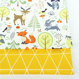 2PCS Dinosaur Dot, Fox  Animals Twill 100% Cotton Fabric,Patchwork Cloth,Sewing Quilting Fat Quarters Material For Baby&Child