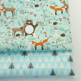 2PCS Dinosaur Dot, Fox  Animals Twill 100% Cotton Fabric,Patchwork Cloth,Sewing Quilting Fat Quarters Material For Baby&Child