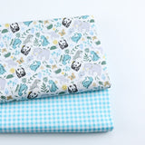 2PCS Dinosaur Dot, Fox  Animals Twill 100% Cotton Fabric,Patchwork Cloth,Sewing Quilting Fat Quarters Material For Baby&Child