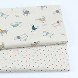 2PCS Dinosaur Dot, Fox  Animals Twill 100% Cotton Fabric,Patchwork Cloth,Sewing Quilting Fat Quarters Material For Baby&Child