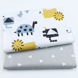 2PCS Dinosaur Dot, Fox  Animals Twill 100% Cotton Fabric,Patchwork Cloth,Sewing Quilting Fat Quarters Material For Baby&Child