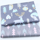2PCS Dinosaur Dot, Fox  Animals Twill 100% Cotton Fabric,Patchwork Cloth,Sewing Quilting Fat Quarters Material For Baby&Child