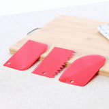 3 Pcs/Set Baking Pastry Tools Plastic Spatula Dough Scraper Plain Smooth Spatulas Cutters Cake Tool Confectionery Spatula