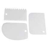 3 Pcs/Set Baking Pastry Tools Plastic Spatula Dough Scraper Plain Smooth Spatulas Cutters Cake Tool Confectionery Spatula