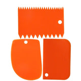 3 Pcs/Set Baking Pastry Tools Plastic Spatula Dough Scraper Plain Smooth Spatulas Cutters Cake Tool Confectionery Spatula
