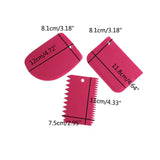 3 Pcs/Set Baking Pastry Tools Plastic Spatula Dough Scraper Plain Smooth Spatulas Cutters Cake Tool Confectionery Spatula