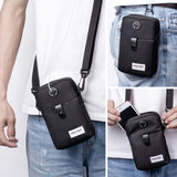 Fashion Men Messenger Bag Phone Pocket Crossbody Bag For Men Shoulder Handbag Multifunctional Male Small Flap Black
