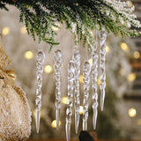 10pcs 13cm Christmas Simulation Ice Xmas Tree Hanging Icicle Ornament