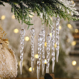 10pcs 13cm Christmas Simulation Ice Xmas Tree Hanging Icicle Ornament