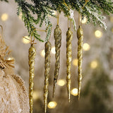 10pcs 13cm Christmas Simulation Ice Xmas Tree Hanging Icicle Ornament
