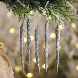 10pcs 13cm Christmas Simulation Ice Xmas Tree Hanging Icicle Ornament
