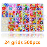 1200pcs DIY Handmade Beaded Children's Toy Creative Loose Spacer Beads