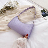 Women Solid Color PU Leather Handbags Totes Lady Daily Shopping Shoulder Bags Youth Ladies Simple Versatile Bag - shopwishi 