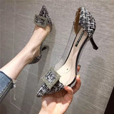 Luxury Women Pumps 2020 Transparent High Heels Sexy Pointed Toe Slip-on Wedding Party Brand Fashion Shoes For Lady Size 34-41