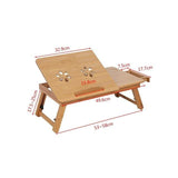 1Pc Adjustable Bamboo Desk Shelf Dormitory Bed laptop stand Two Flowers Book Reading laptop table - shopwishi 