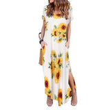 Sexy Women Dress Plus Size 5XL Summer 2020 Casual Short Sleeve Floral Maxi Dress For Women