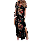 Sexy Women Dress Plus Size 5XL Summer 2020 Casual Short Sleeve Floral Maxi Dress For Women