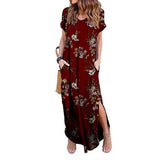 Sexy Women Dress Plus Size 5XL Summer 2020 Casual Short Sleeve Floral Maxi Dress For Women