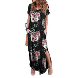 Sexy Women Dress Plus Size 5XL Summer 2020 Casual Short Sleeve Floral Maxi Dress For Women