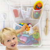 Baby Shower Bath Toys White Baby Kids Toy Storage Mesh with Strong Suction Cups Toy Bag Net Bathroom Organizer