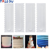 4Pcs/Set Cake Decorating Comb Cake Scraper Smoother Cream Decorating Pastry Icing Comb Fondant Spatulas Baking Pastry Tools