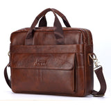 Men Genuine Leather Handbags Casual Leather Laptop Bag