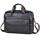 Men Genuine Leather Handbags Casual Leather Laptop Bag