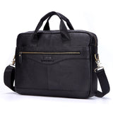 Men Genuine Leather Handbags Casual Leather Laptop Bag