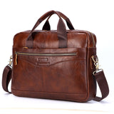 Men Genuine Leather Handbags Casual Leather Laptop Bag