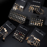 12 Pairs/Set Women's Earrings Set Pearl Earrings For Women Bohemian Fashion Jewelry
