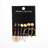 12 Pairs/Set Women's Earrings Set Pearl Earrings For Women Bohemian Fashion Jewelry