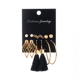 12 Pairs/Set Women's Earrings Set Pearl Earrings For Women Bohemian Fashion Jewelry
