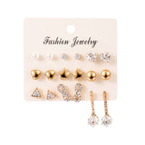 12 Pairs/Set Women's Earrings Set Pearl Earrings For Women Bohemian Fashion Jewelry