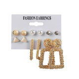 12 Pairs/Set Women's Earrings Set Pearl Earrings For Women Bohemian Fashion Jewelry