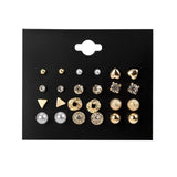 12 Pairs/Set Women's Earrings Set Pearl Earrings For Women Bohemian Fashion Jewelry